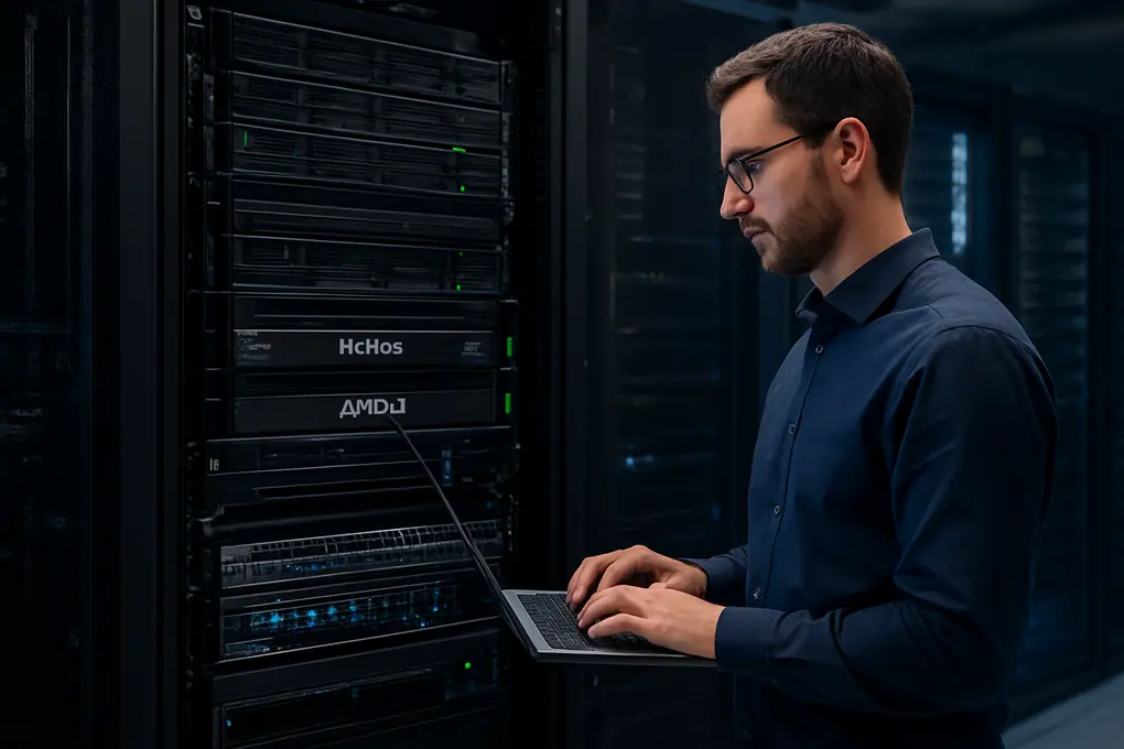 Rack Helios de AMD integrado por HPE con 72 GPUs MI455X, switch Juniper y UALink sobre Ethernet para entrenamiento de IA