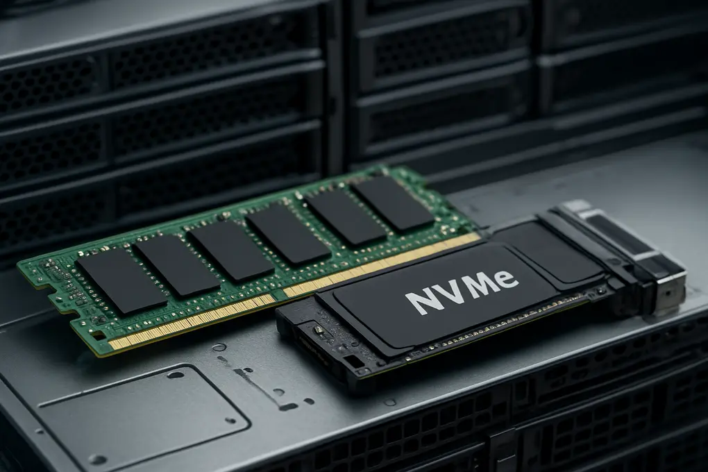 Arquitectura de memory tiering en VMware Cloud Foundation 9 con offload de RAM hacia NVMe para optimizar coste y capacidad