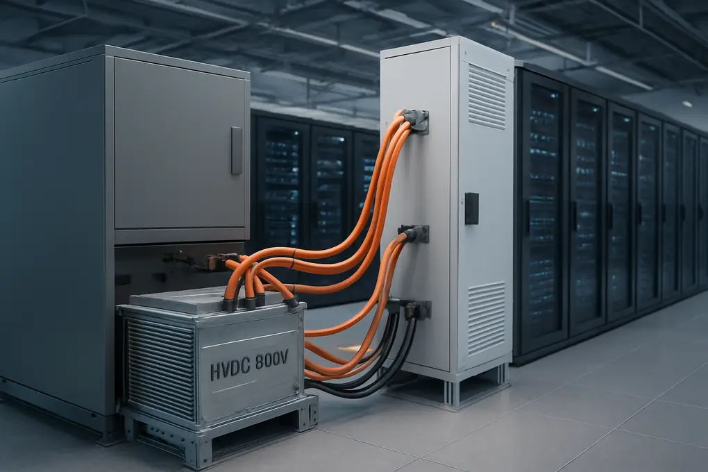 Arquitectura HVDC 800V en datacenters para racks de IA de alta densidad energética