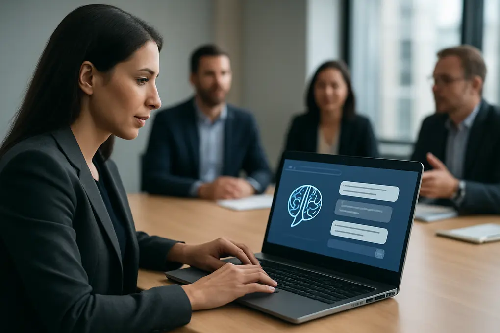 HP IQ con LLM OpenAI en laptops orientado a productividad: chat local, acceso a documentos, resúmenes de reuniones y NearSense